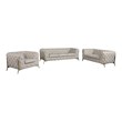 Pemberly Row 3-Piece Genuine Italian Leather Upholstered Sofa Set in Beige