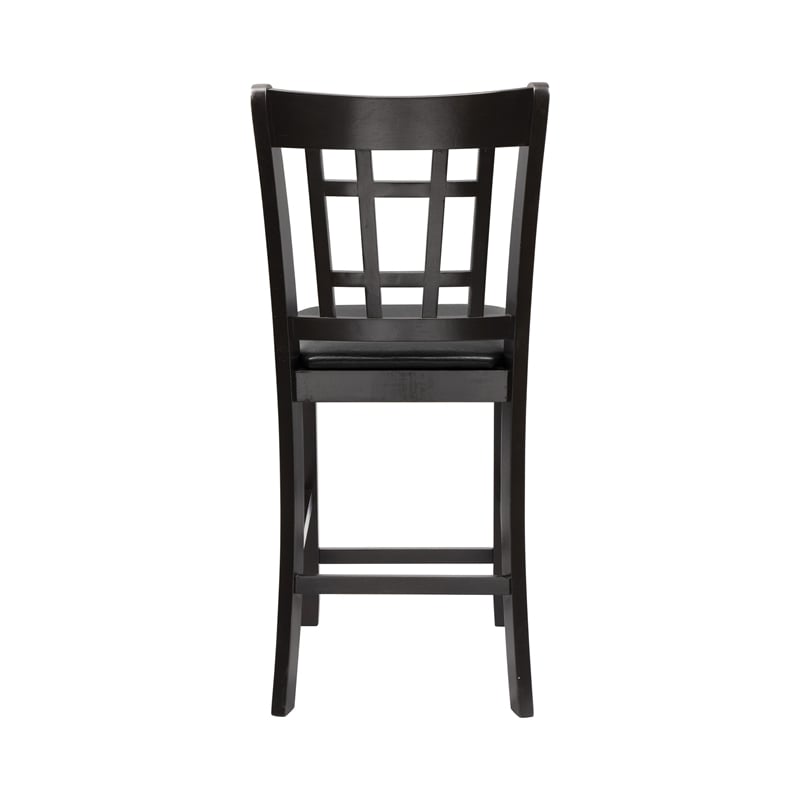 Pemberly Row Dark Cherry finish Counter Height Upholstery Chair (Set of 2)