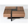 Pemberly Row Square Modern MDF Wood Coffee Table in Walnut/Black