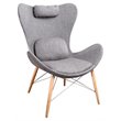 Pemberly Row Modern Stainless Steel & Fabric Upholstered Accent Chair in Gray