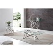 Pemberly Row Modern Stainless Steel & Glass Console Table in Silver/Clear