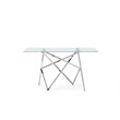 Pemberly Row Modern Stainless Steel & Glass Console Table in Silver/Clear