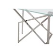 Pemberly Row Modern Stainless Steel & Glass Console Table in Silver/Clear