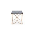 Pemberly Row Modern Glass & Stainless Steel End Table in Rose Gold