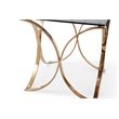 Pemberly Row Modern Glass & Stainless Steel End Table in Rose Gold