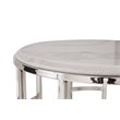Pemberly Row Silvan Modern Stainless Steel & Marble End Table in White