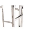 Pemberly Row Silvan Modern Stainless Steel & Marble End Table in White