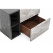 Pemberly Row Modern Wood & Faux Marble Nightstand in Wash Gray