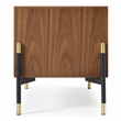 Pemberly Row 2-Drawer Mid-Century Wood Nightstand in Walnut/Gray