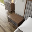 Pemberly Row 2-Drawer Mid-Century Wood Nightstand in Walnut/Gray