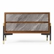 Pemberly Row 2-Drawer Mid-Century Wood Nightstand in Walnut/Gray