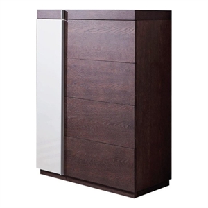 Pemberly Row 4-Drawers Modern Engineered Wood Veneer Multi-Chest in Brown Oak