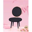 Pemberly Row Velvet & Metal Upholstered Accent Chair in Black (Set of 2)