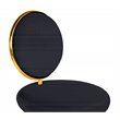 Pemberly Row Velvet & Metal Upholstered Accent Chair in Black (Set of 2)