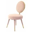 Pemberly Row Velvet & Metal Upholstered Accent Chair in Pink (Set of 2)