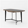 Pemberly Row 1-Drawer Modern Metal & Veneer Desk in Walnut/Black