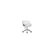 Pemberly Row White Office Chair with Plywood Frame and Chrome Base