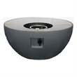 Pemberly Row Round Porcelain Firepit with Stainless Steel Burner