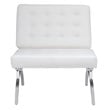 Pemberly Row Accent Chair Blended Leather and Chrome Frame / White