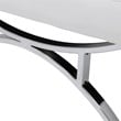 Pemberly Row Accent Chair Blended Leather and Chrome Frame / White