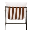 Pemberly Row Modern Transitional Fabric Club Chair in White Finish