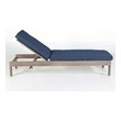 Pemberly Row Aluminum Frame Chaise Lounge with Indigo Cushion in Taupe