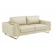 Pemberly Row Modern Genuine Italian Leather Upholstered Sofa Set