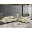 Pemberly Row Modern Genuine Italian Leather Upholstered Sofa Set