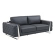 Pemberly Row Modern Genuine Italian Leather Upholstered Sofa