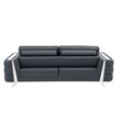 Pemberly Row Modern Genuine Italian Leather Upholstered Sofa