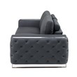 Pemberly Row Modern Genuine Italian Leather Upholstered Sofa