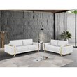 Pemberly Row Modern Genuine Italian Leather Upholstered Sofa Set