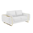 Pemberly Row Modern Genuine Italian Leather Upholstered Sofa Set