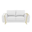 Pemberly Row Modern Genuine Italian Leather Upholstered Sofa Set