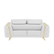 Pemberly Row Modern Genuine Italian Leather Upholstered Sofa Set