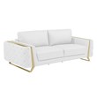 Pemberly Row Modern Genuine Italian Leather Upholstered Sofa Set