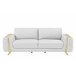 Pemberly Row Modern Genuine Italian Leather Upholstered Sofa