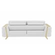 Pemberly Row Modern Genuine Italian Leather Upholstered Sofa