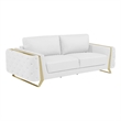 Pemberly Row Modern Genuine Italian Leather Upholstered Sofa