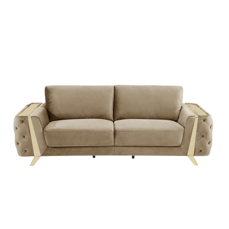 Pemberly Row Modern Transitional Modern Italian Fabric Sofa Set