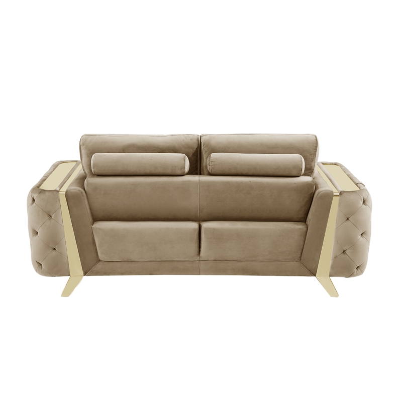 Pemberly Row Modern Transitional Modern Italian Fabric Sofa Set