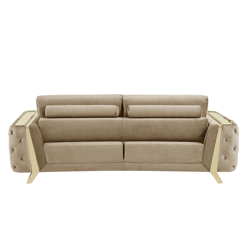Pemberly Row Modern Transitional Modern Italian Fabric Sofa Set