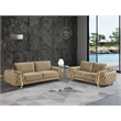 Pemberly Row Modern Transitional Modern Italian Fabric Sofa Set