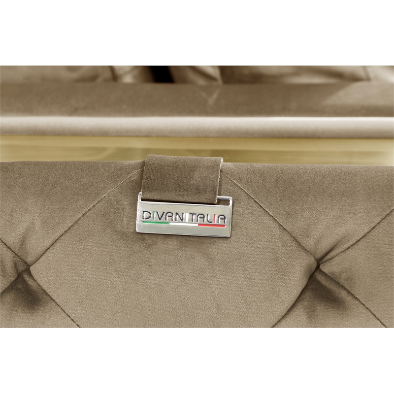 Pemberly Row Modern Transitional Modern Italian Fabric Sofa in Beige