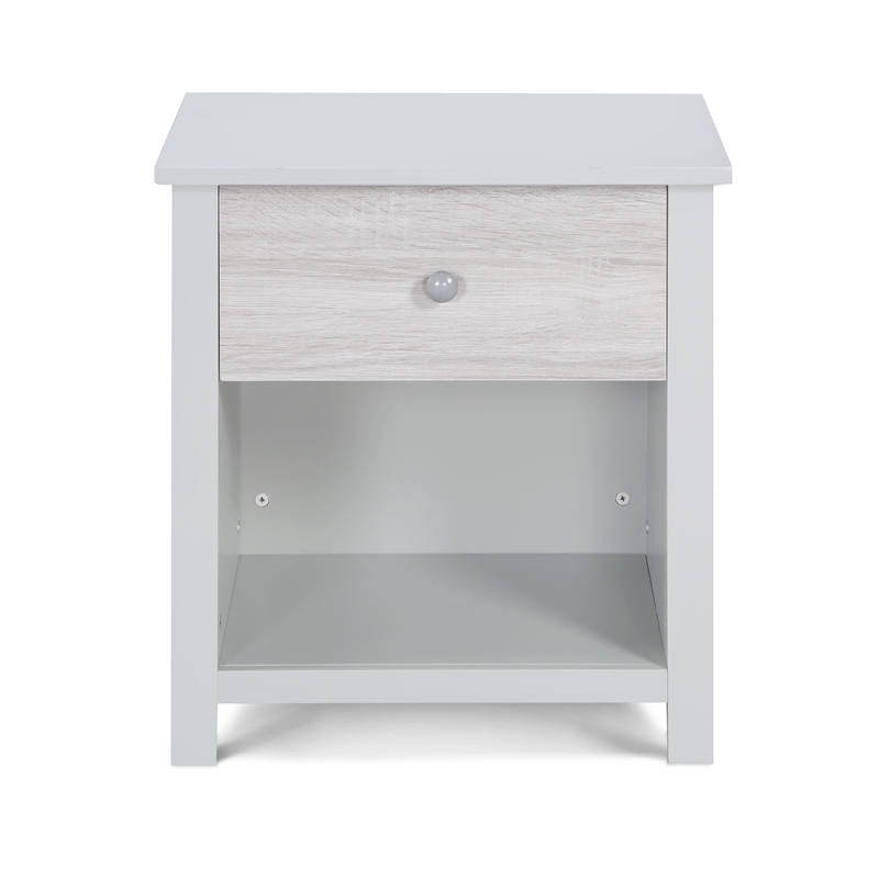 Pemberly Row Traditional Wood Nightstand in Gray and Rockport Gray