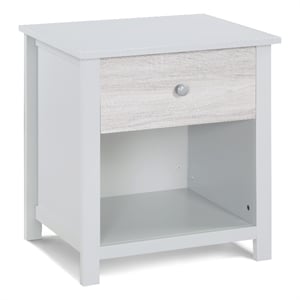 Pemberly Row Traditional Wood Nightstand in Gray and Rockport Gray