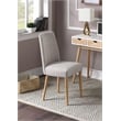 Pemberly Row Traditional Wood and Fabric Chair in Natural and Gray