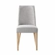 Pemberly Row Traditional Wood and Fabric Chair in Natural and Gray