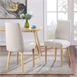 Pemberly Row Traditional Wood and Fabric Chair in Natural and Gray