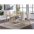 Pemberly Row Traditional Wood and Fabric Chair in Natural and Gray